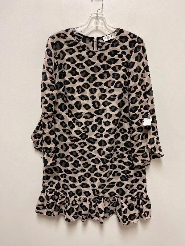 Animal Print Dress Casual Midi Eliza J, Size M Fashionable Chiffon Midi Dress