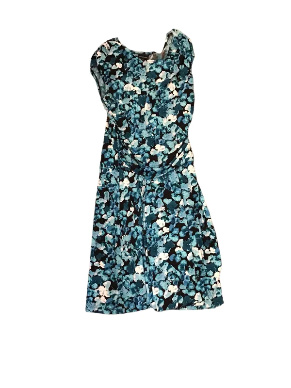 Black & Blue Dress Casual Midi En Focus, Size 12 Cozy Wide Strap Midi Dress