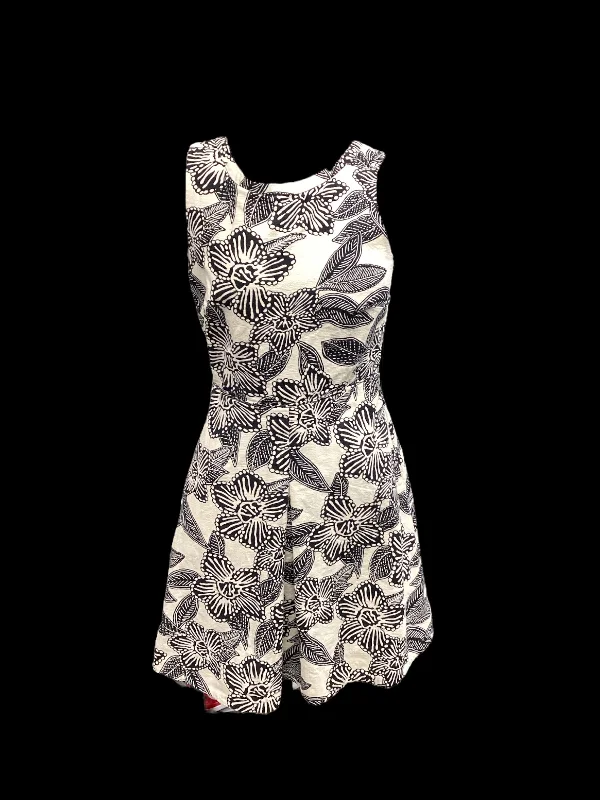 Black & Cream Dress Casual Midi J. Crew, Size 2 Trendy Long Sleeve Midi Dress
