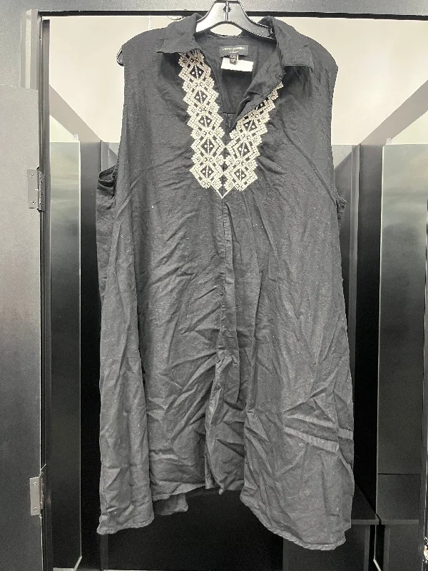 Black Dress Casual Midi Banana Republic O, Size Xxl Stylish Midi Dress with Cuffs
