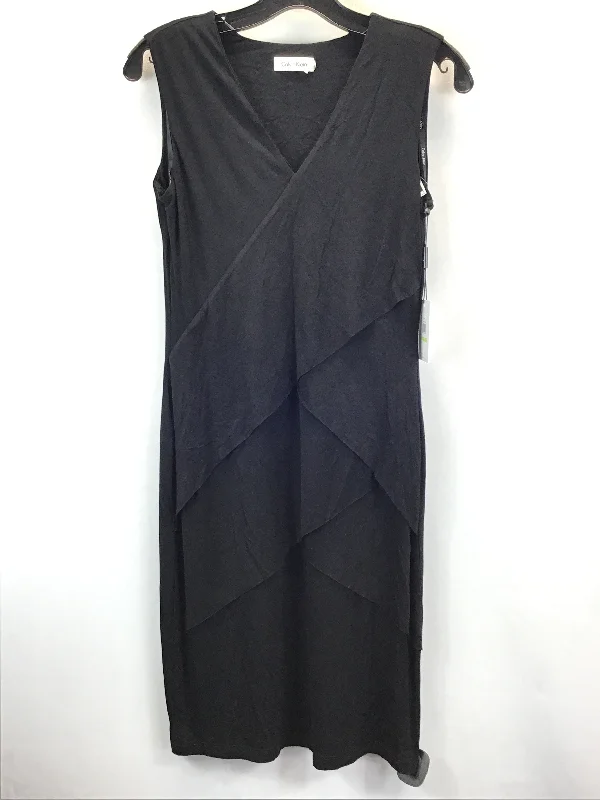 Black Dress Casual Midi Calvin Klein, Size 4 Fashionable Pencil Midi Dress