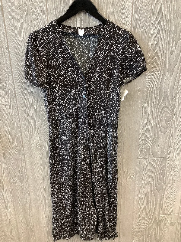 Black Dress Casual Midi Gap, Size Xs Elegant Floral Appliqué Midi Dress