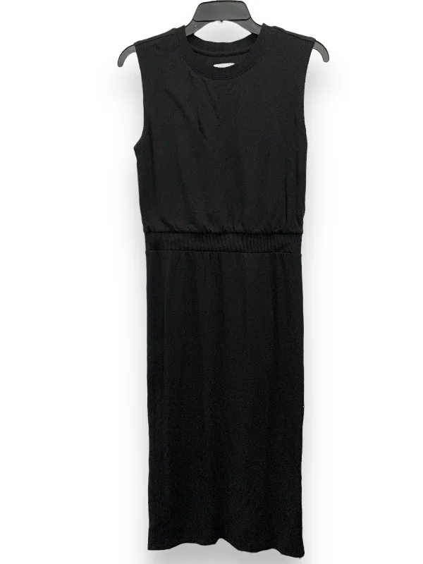 Black Dress Casual Midi Lou And Grey, Size Xs Fashionable Pleated Midi Dress