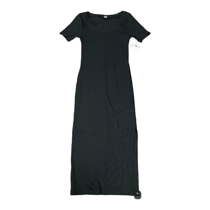 Black Dress Casual Midi Old Navy, Size Xs Stylish Button-Down Midi Dress