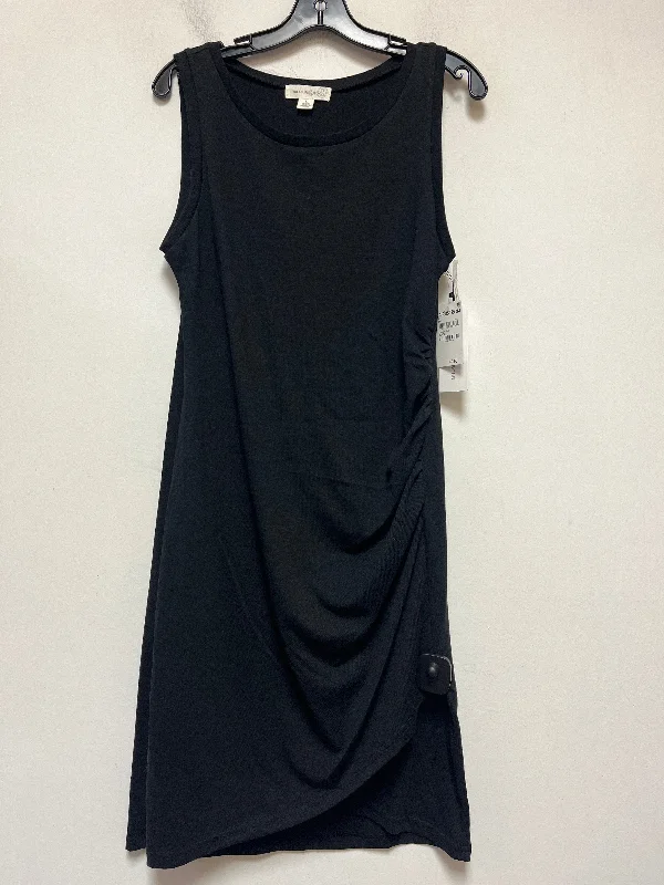 Black Dress Casual Midi Treasure And Bond, Size L Cozy Tie-Dye Midi Dress