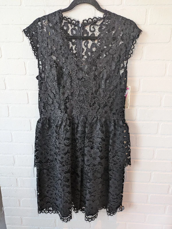 Black Dress Party Midi Shosanna, Size M Trendy Flared Sleeve Midi Dress