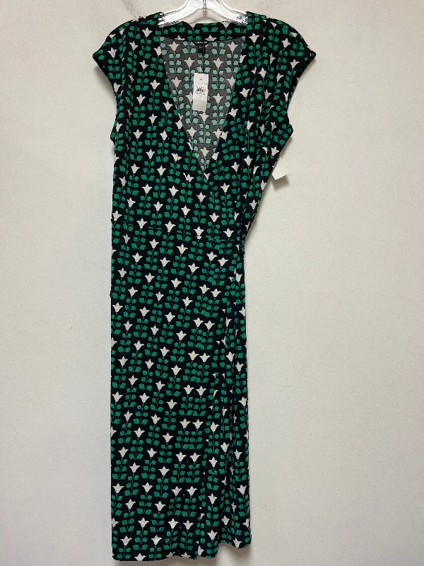 Black & Green Dress Casual Midi Ann Taylor, Size S Fashionable Plaid Midi Dress