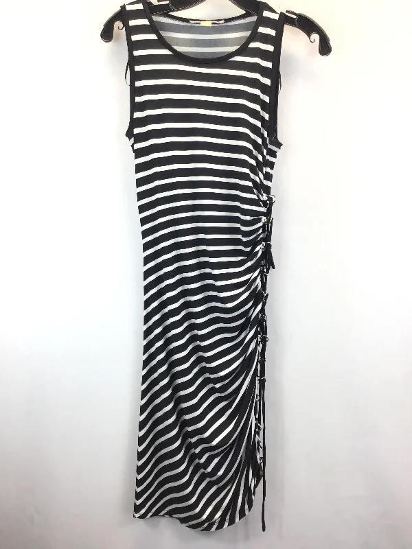 Black & White Dress Casual Midi Michael Kors, Size S Trendy Knit Midi Dress
