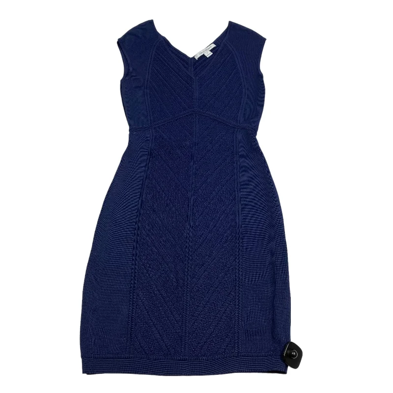Blue Dress Casual Midi Diane Von Furstenberg, Size M Trendy Mock Neck Midi Dress