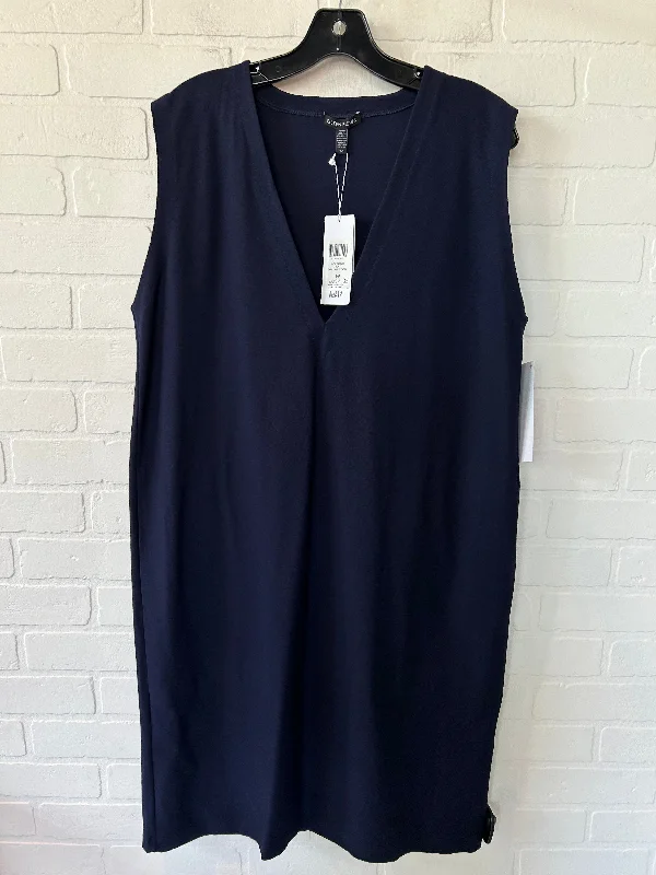 Blue Dress Casual Midi Eileen Fisher, Size S Fashionable One-Shoulder Midi Dress