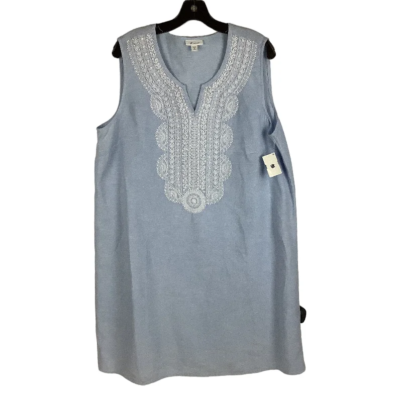 Blue Dress Casual Midi J. Jill, Size Xl petite Fashionable One-Shoulder Midi Dress