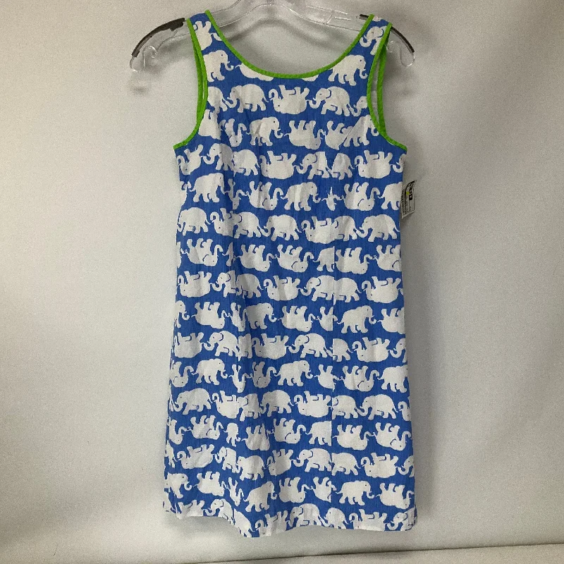 Blue Dress Casual Midi Lilly Pulitzer, Size 0 Elegant Floral Midi Dress