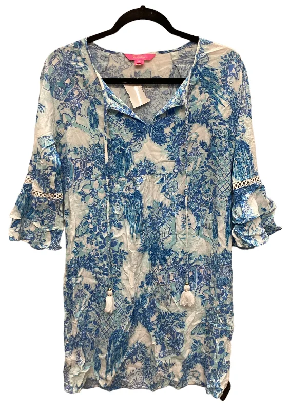 Blue Dress Casual Midi Lilly Pulitzer, Size S Fashionable Wide Leg Midi Dress