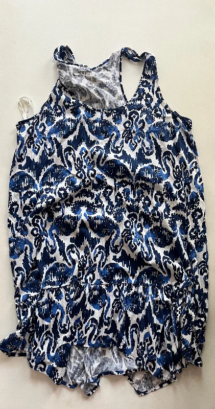 Blue Dress Casual Midi Lilly Pulitzer, Size Xl Fashionable Sheer Sleeve Midi Dress