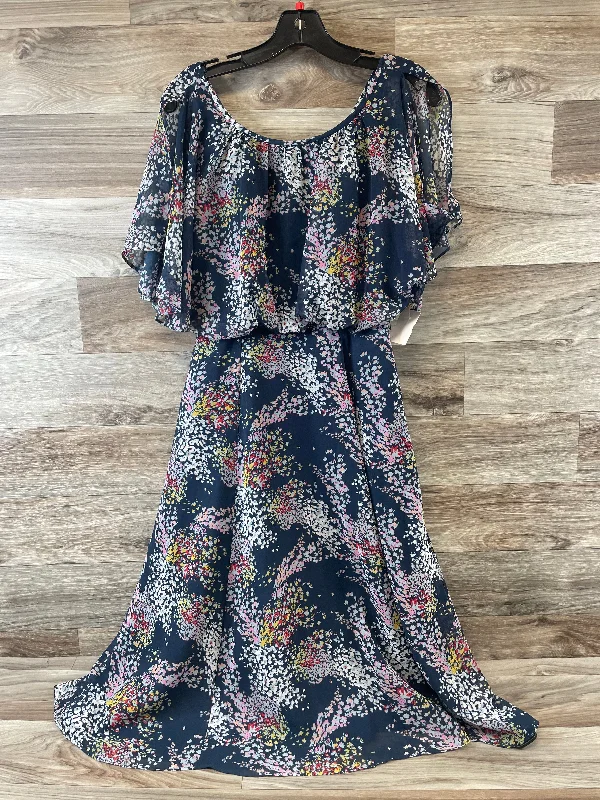 Blue Dress Casual Midi Modcloth, Size Xs Elegant Floral Skirt Midi Dress