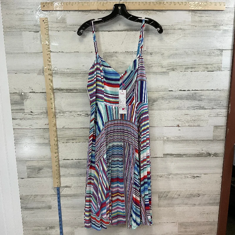 Blue Dress Casual Midi Parker, Size M Elegant Lace Trim Midi Dress
