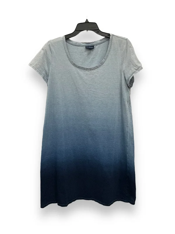 Blue Dress Casual Midi Pure Jill, Size M Trendy Off-Shoulder Ruffle Midi Dress