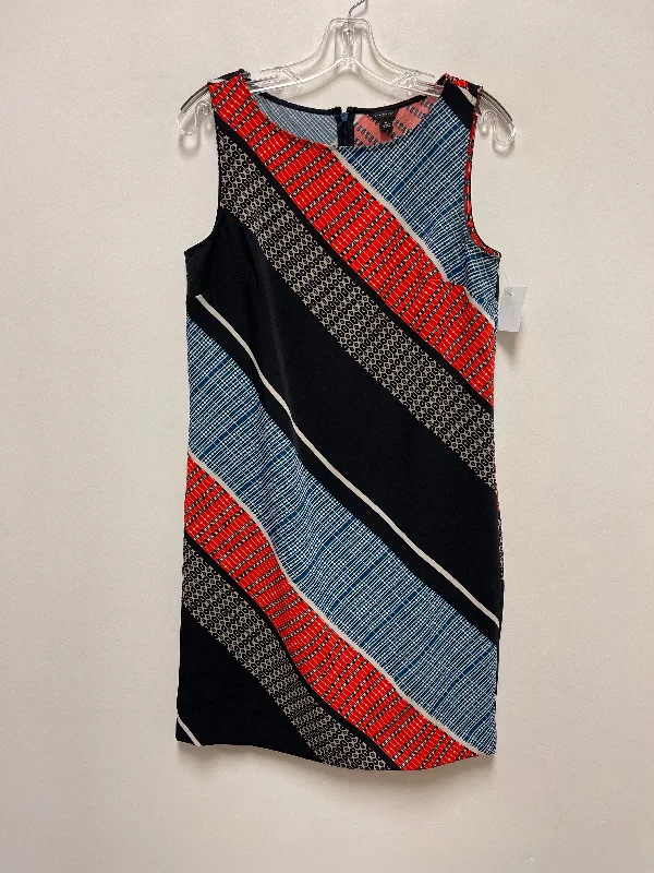 Blue & Orange Dress Casual Midi Ann Taylor, Size S Comfortable Ruched Midi Dress