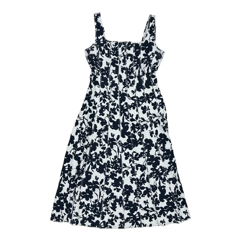 BLUE & WHITE DRESS CASUAL MIDI by LOFT Size:4 Fashionable Fitted Midi Dress
