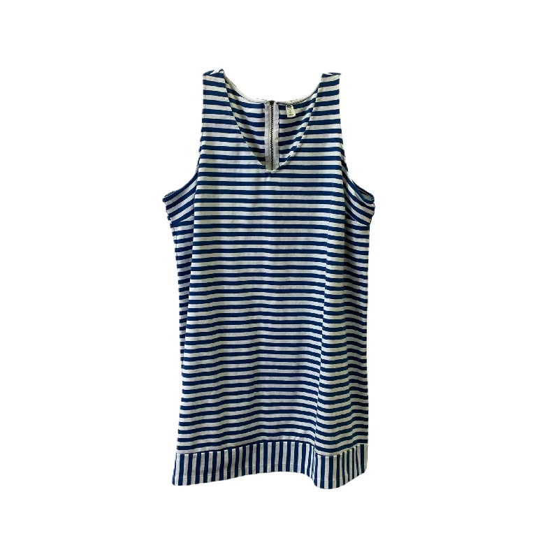 Blue & White Dress Casual Midi By Old Navy, Size: Xxl Trendy Fit-and-Flare Midi Dress Blue & White Dress Casual Midi By Old Navy, Size: Xxl Trendy Fit-and-Flare Midi Dress