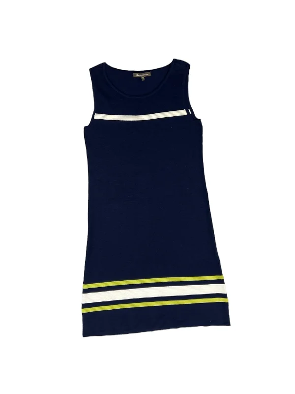 Blue & Yellow Dress Casual Midi Tommy Bahama, Size Xs Trendy Ruched Side Midi Dress