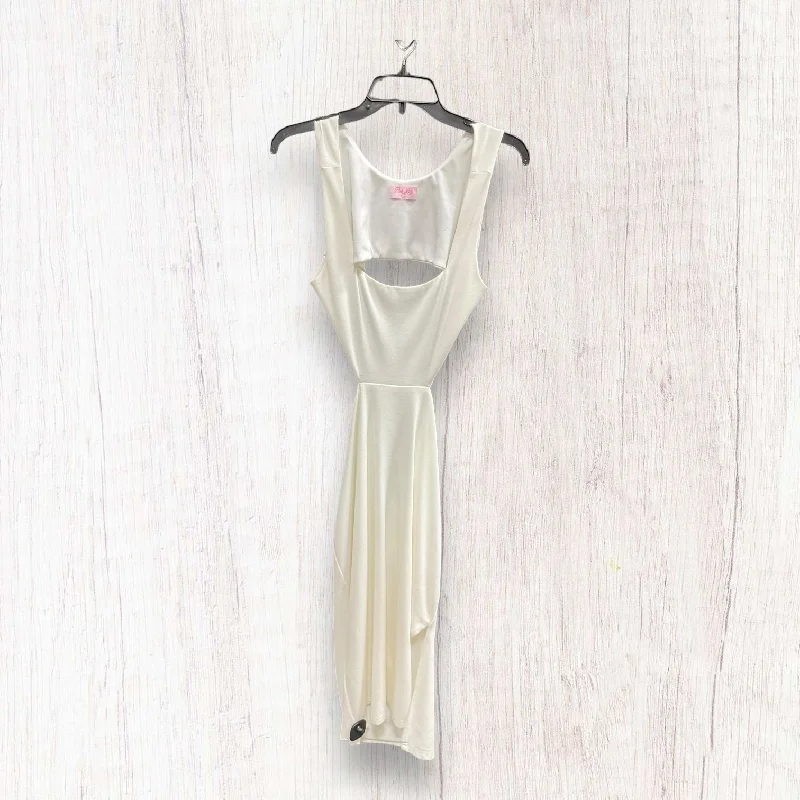 Cream Dress Casual Midi Pink Lily, Size L Trendy Long Sleeve Midi Dress