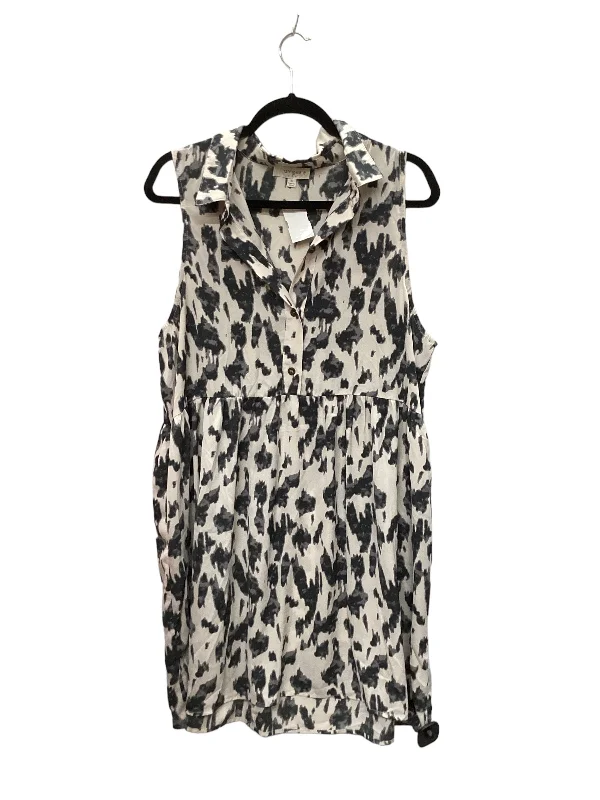 Cream & Grey Dress Casual Midi Umgee, Size Xl Comfortable Sleeveless Midi Dress