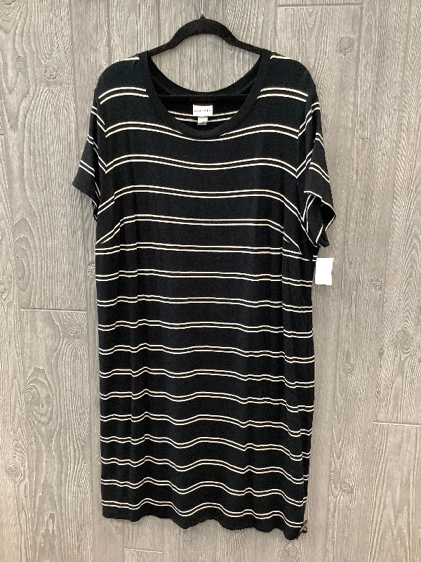 Dress Casual Midi By Ava & Viv In Striped Pattern, Size: 2x Elegant Velvet Midi Dress Dress Casual Midi By Ava & Viv In Striped Pattern, Size: 2x Elegant Velvet Midi Dress