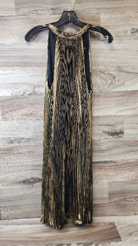 Dress Casual Midi By Banana Republic In Gold, Size: S Stylish Midi Dress with Cuffs