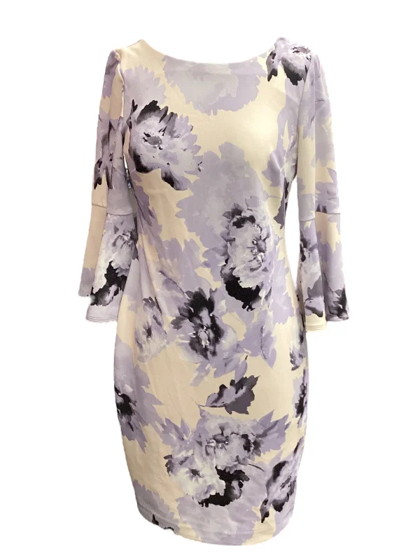 Dress Casual Midi By Calvin Klein In Purple & Tan, Size: 6 Fashionable Chiffon Midi Dress Dress Casual Midi By Calvin Klein In Purple & Tan, Size: 6 Fashionable Chiffon Midi Dress