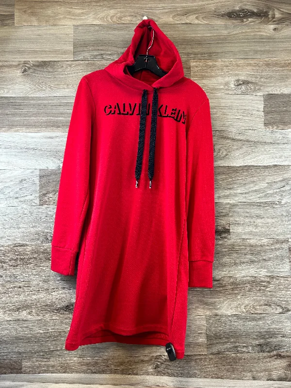 Dress Casual Midi By Calvin Klein In Red, Size: M Comfortable Geometric Print Midi Dress Dress Casual Midi By Calvin Klein In Red, Size: M Comfortable Geometric Print Midi Dress