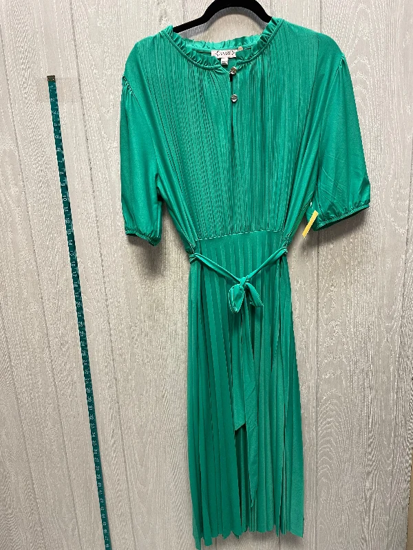 Dress Casual Midi By Nanette Lepore In Green, Size:L Comfortable Button Front Midi Dress Dress Casual Midi By Nanette Lepore In Green, Size:L Comfortable Button Front Midi Dress