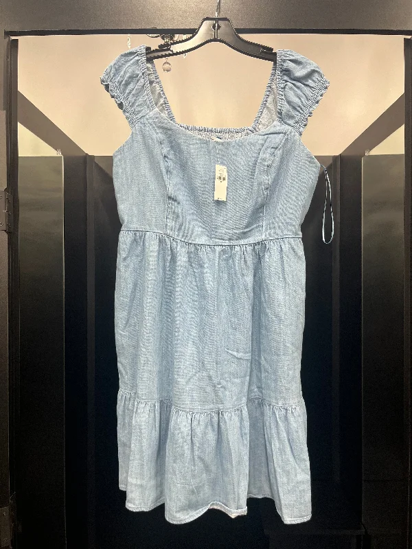 Dress Casual Midi By Old Navy In Blue NWT, Size: M Trendy A-Line Midi Dress