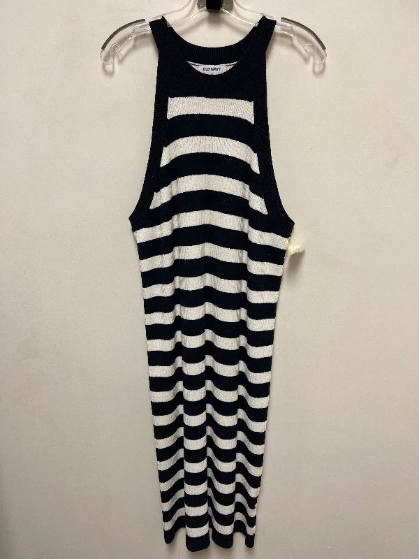Dress Casual Midi By Old Navy In Blue & White, Size: 2x Stylish Color Block Midi Dress Dress Casual Midi By Old Navy In Blue & White, Size: 2x Stylish Color Block Midi Dress