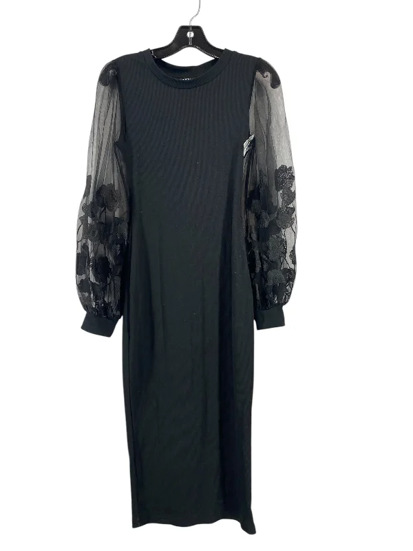 Dress Casual Midi By Shein In Black, Size: Xs Trendy Tiered Hem Midi Dress