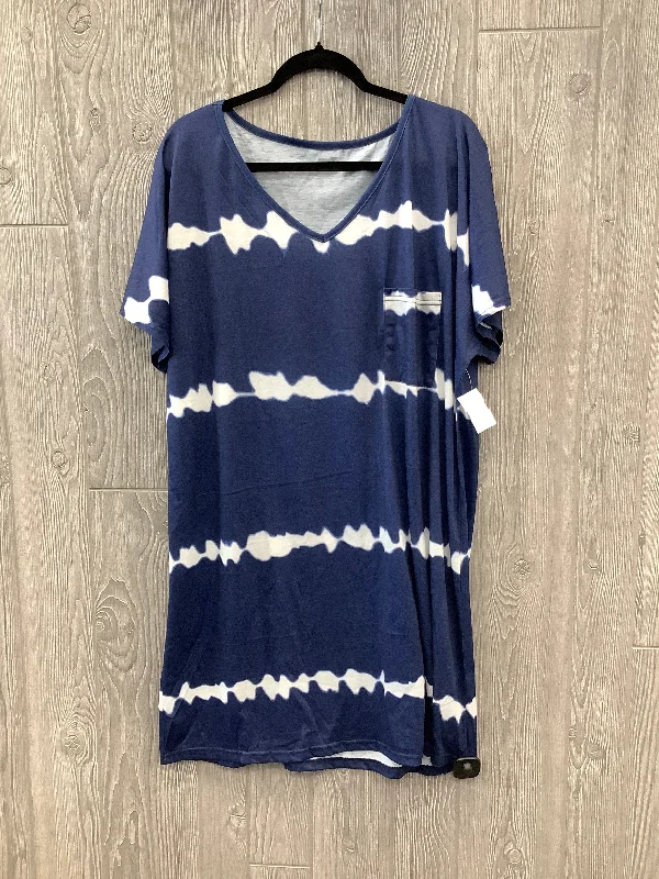 Dress Casual Midi By Shein In Blue, Size: 2x Trendy Bodycon Midi Dress