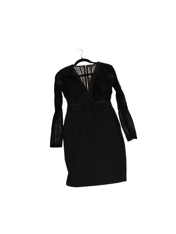 Dress Casual Midi By Shinestar In Black, Size: M Elegant Faux Wrap Midi Dress