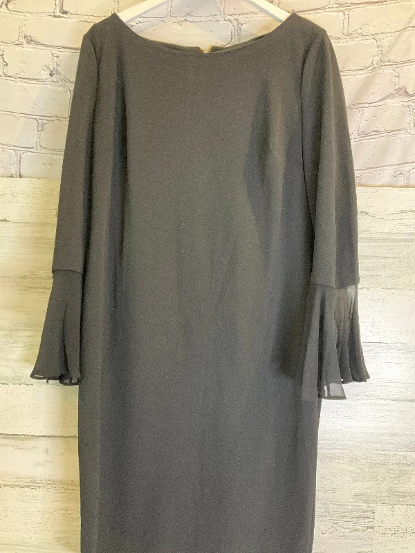 Dress Party Midi By Calvin Klein In Black, Size: Xl Elegant V-Neck Midi Dress