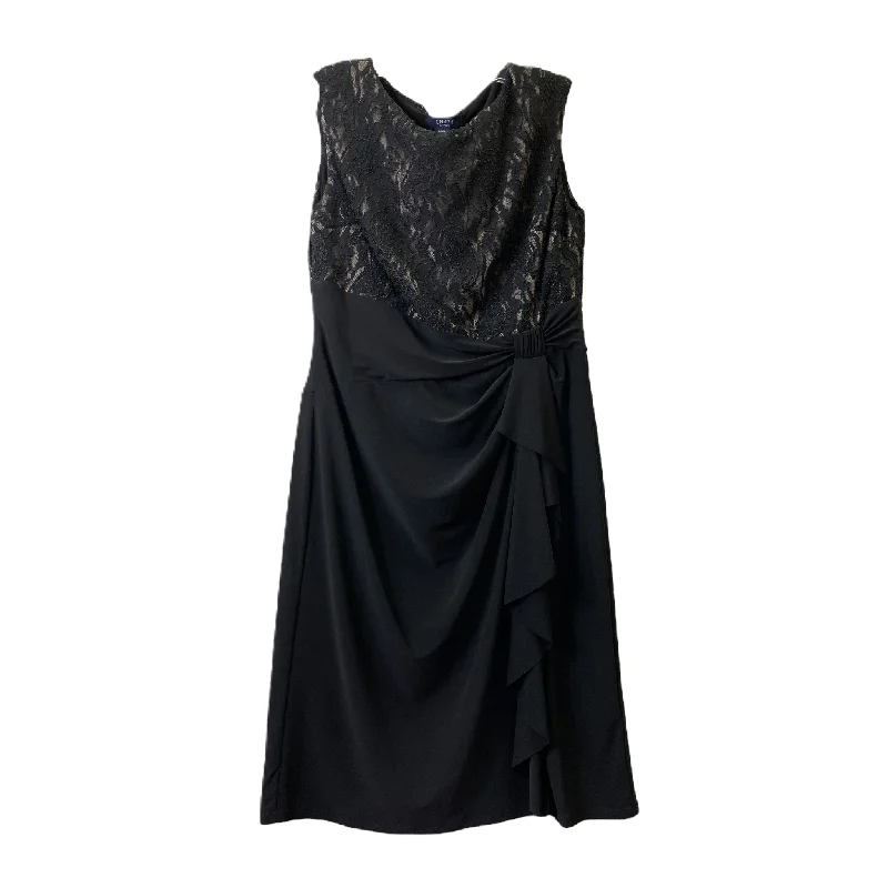Dress Party Midi By Chaps In Black, Size: L Trendy Long Sleeve Midi Dress