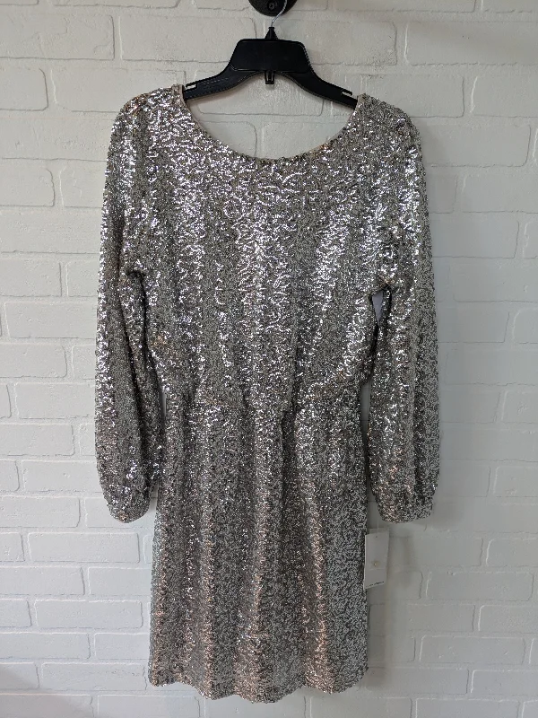 Dress Party Midi By Cmc In Silver, Size: M Trendy Midi Dress with Belt