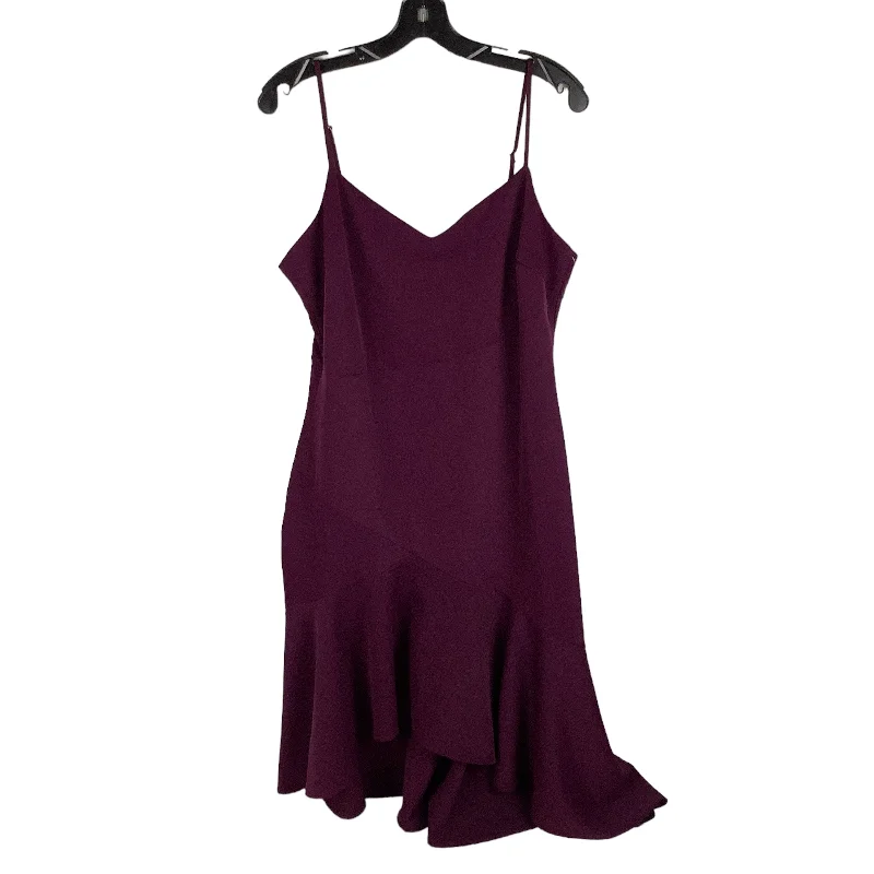 Dress Party Midi By Lulus In Purple, Size: L Fashionable One-Shoulder Midi Dress