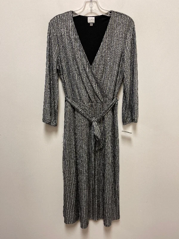 Gold Dress Casual Midi Cupio, Size L Comfortable Draped Midi Dress
