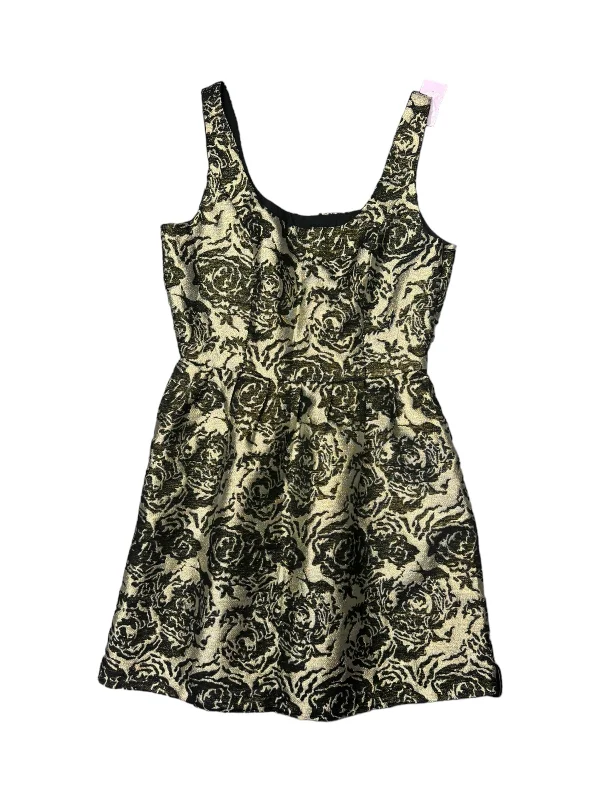 Gold Dress Party Midi Bb Dakota, Size 8 Trendy Square Neck Midi Dress
