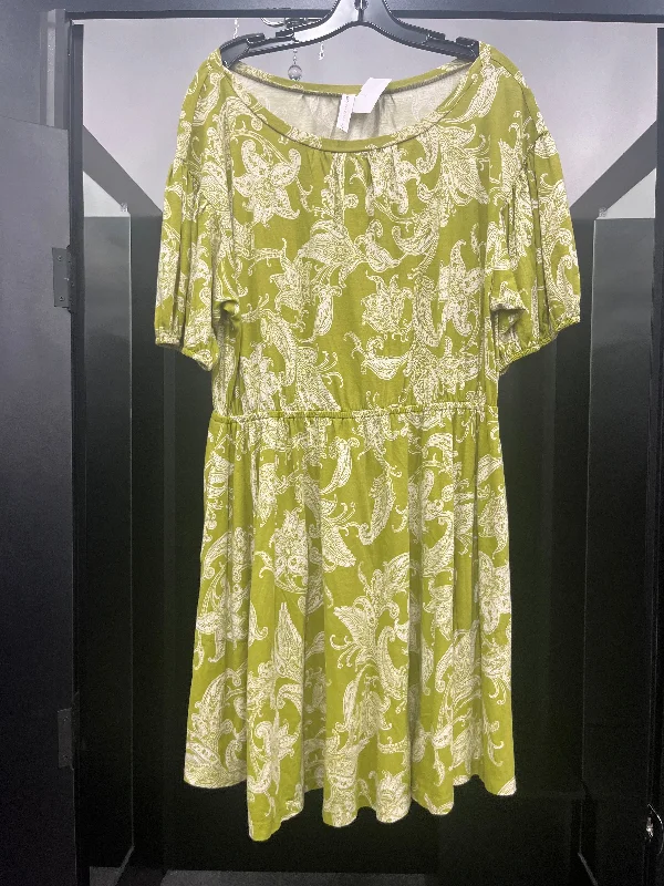 Green Dress Casual Midi Anthropologie, Size Xl Trendy Mock Neck Midi Dress