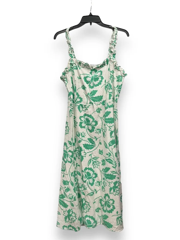 Green Dress Casual Midi Draper James, Size M Elegant Velvet Midi Dress
