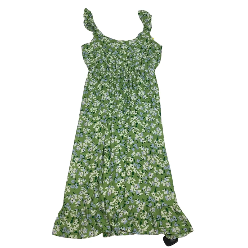 Green Dress Casual Midi Jessica Simpson, Size M Cozy A-Line Midi Dress