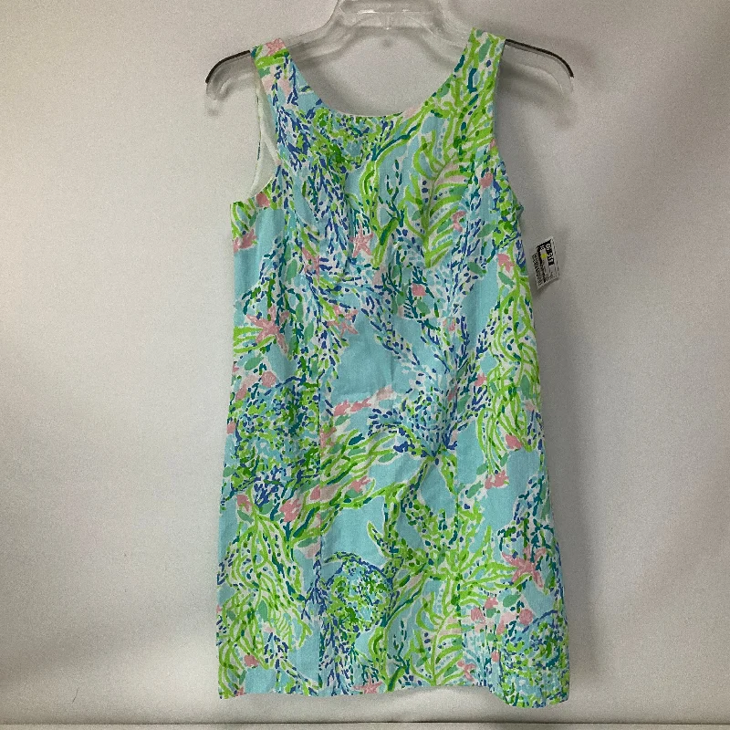 Green Dress Casual Midi Lilly Pulitzer, Size 0 Trendy A-Line Midi Dress