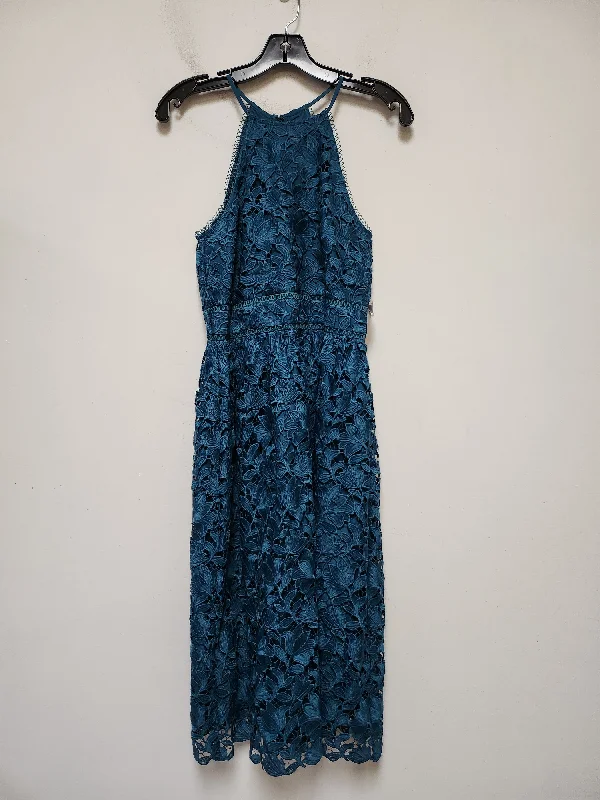 Green Dress Casual Midi Loft, Size Xs Trendy A-Line Midi Dress