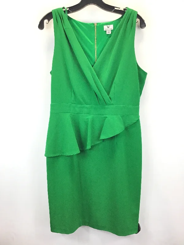 Green Dress Casual Midi Worthington, Size 8 Fashionable Plaid Midi Dress