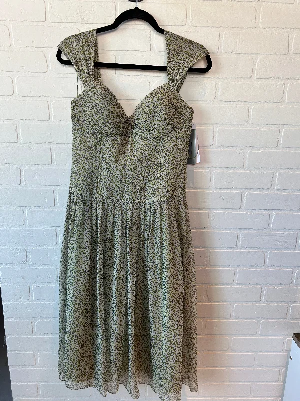 Green & Grey Dress Party Midi Teri Jon, Size M Comfortable Draped Midi Dress